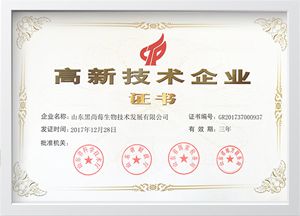 高新技術企業(yè)證書